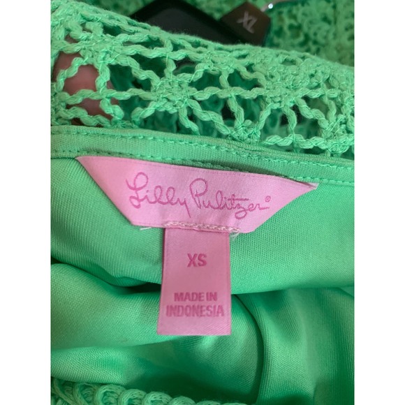 Lilly Pulitzer Jamie Above the Knee Crochet Line Green Women's Size XS - Picture 11 of 11